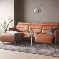 Emily Steel Leather Power Three Seater Sofa
